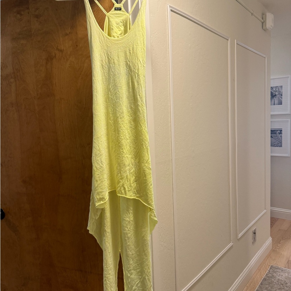 *LIKE NEW WORN ONCE* Kill City Neon Bright Yellow Dress Open Back High Low